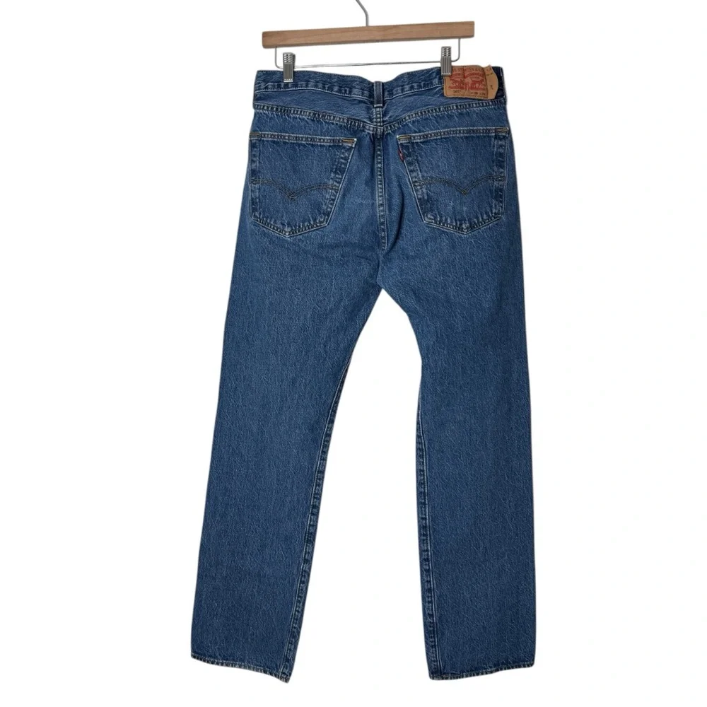 Levi's 501 Original Mid Rise Regular Fit Straight Leg Jeans Denim Pants Men's 36